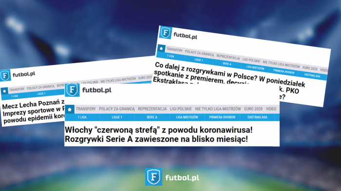 KORONAWIRUS kontra piłka nożna. Odwołane Euro 2020? Mecze Ekstraklasy bez kibiców. Zobaczcie materiał Futbol.pl!