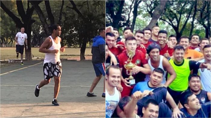 Ronaldinho znowu błyszczy. Został gwiazdą turnieju więziennego. Zapewnił drużynie... niezłą mięsną wyżerkę