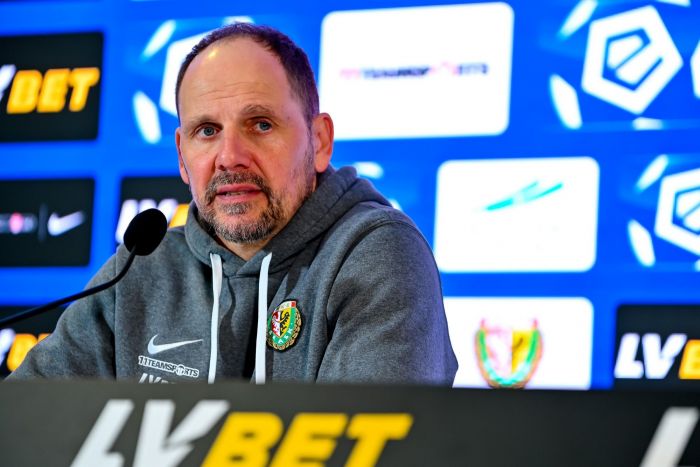 Ante Simundza po remisie Śląska z Pogonią. 