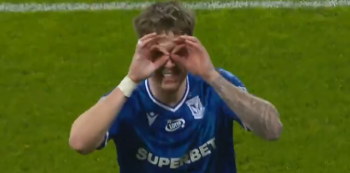 Lech wygrał i przerwał krótką złą serię. Dwa gole Walemarka. Cudownie przymierzył z rzutu wolnego (VIDEO)