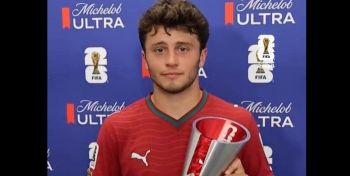 Portugalia - Kongo. João Neves został wyróżniony jako Michelob ULTRA Superior Player of the Match